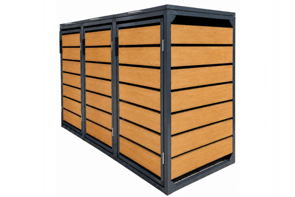 ZABUDOWA ŚMIETNIKOWA 3x240L kolor DREWNO